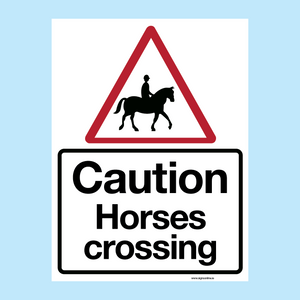 Caution Horses Crossing sign available to buy online from www.signsonline.ie