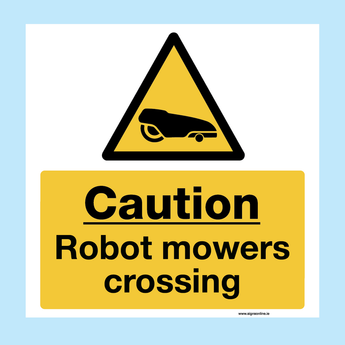 Caution Robot Mower Crossing