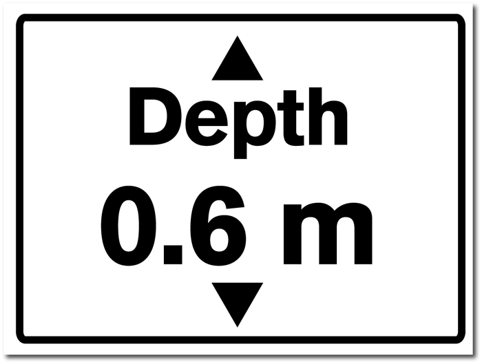 Water Depth Sign 0.6 metres