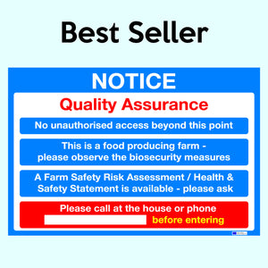 Bord Bia Quality Assurance Sign with - Text Only available to buy on line for immediate delivery from www.signsonline.ie.  SignsOnline.ie, a leading on line signage supplier since 2015. Best for quality and value.