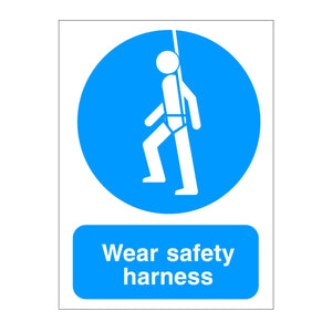 Wear Safety Harness Sign